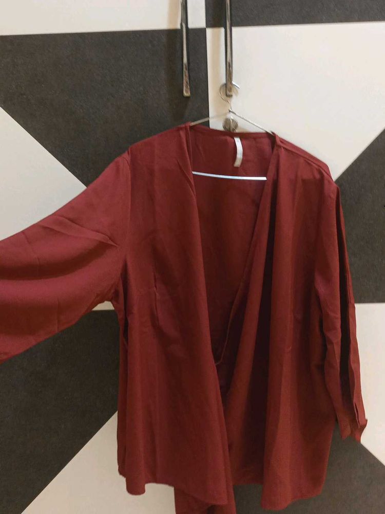 Burgundy Long Sleeve Cardigan