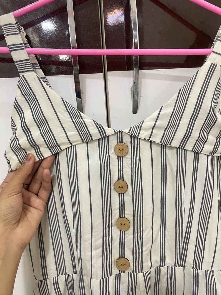 Striped Button-Front Sundress