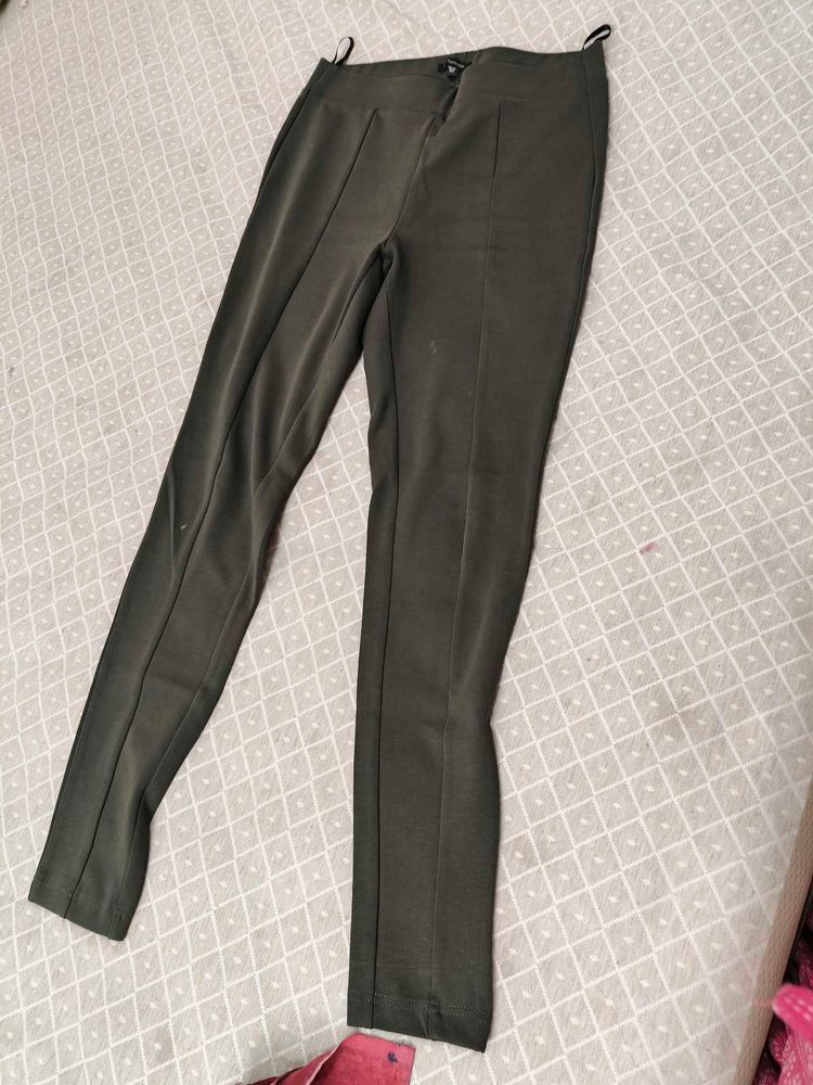Olive Green Ponte Knit Pants
