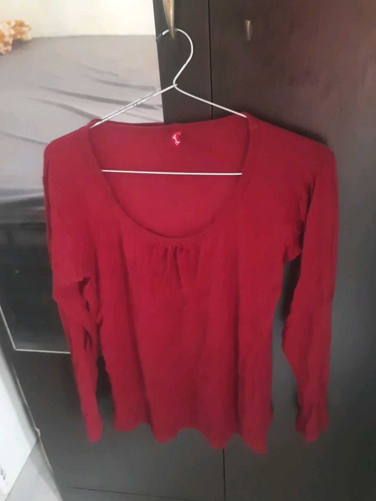Maroon Long Sleeve Top