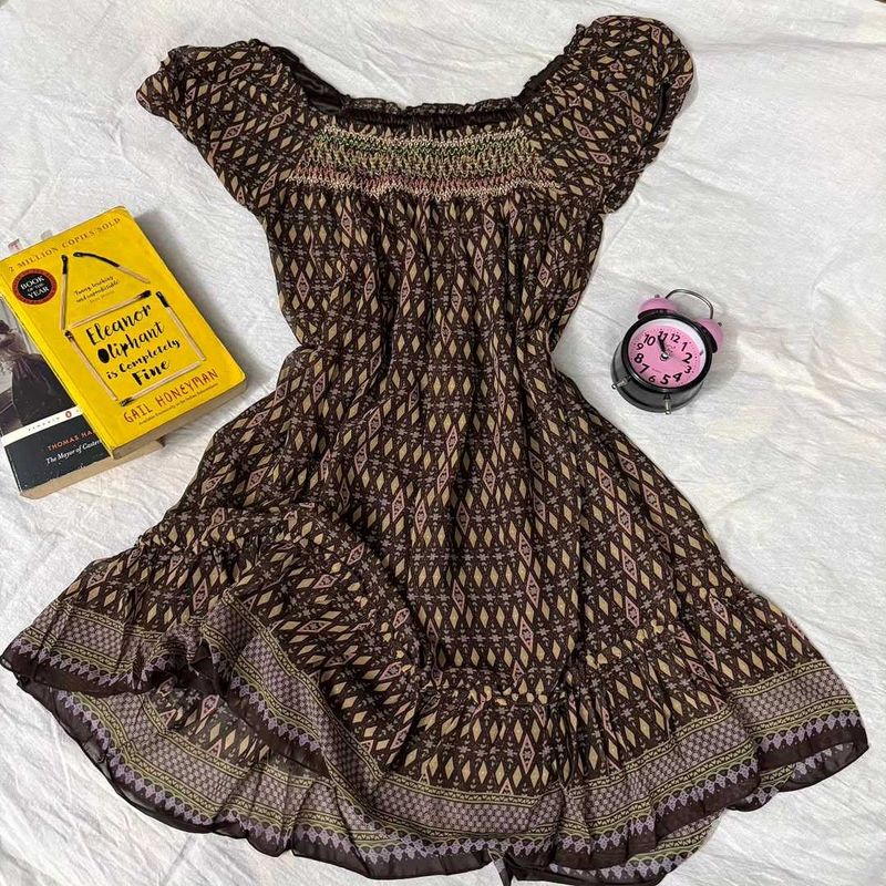 cottagecore brown dress