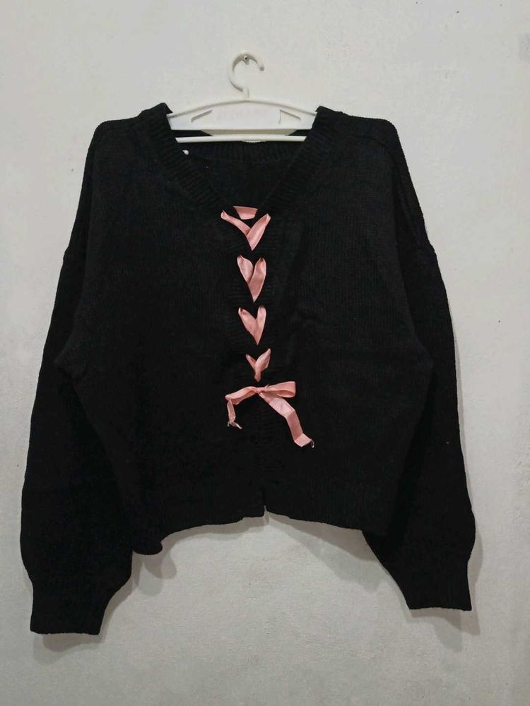 Black Baggy Korean Cardigan🎀