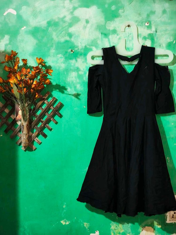 Little Black Cold Shoulder Dress