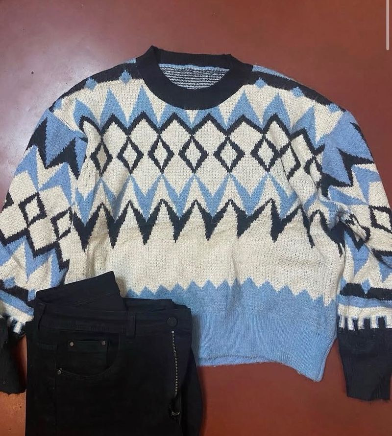 Patterned Knit Sweater