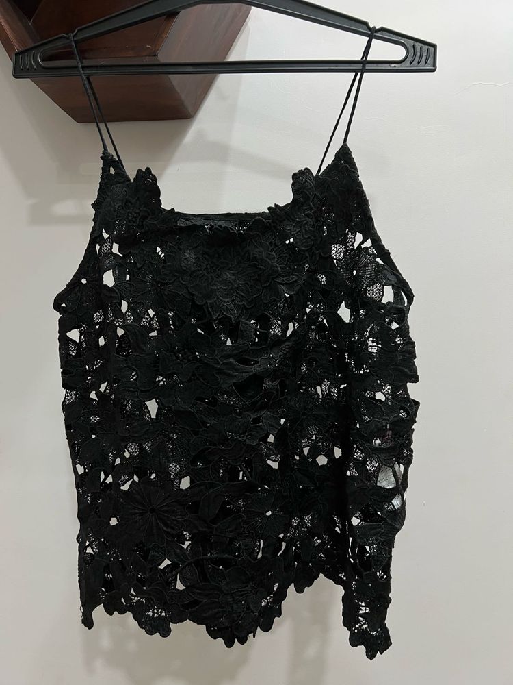 Black Lace Cami Top