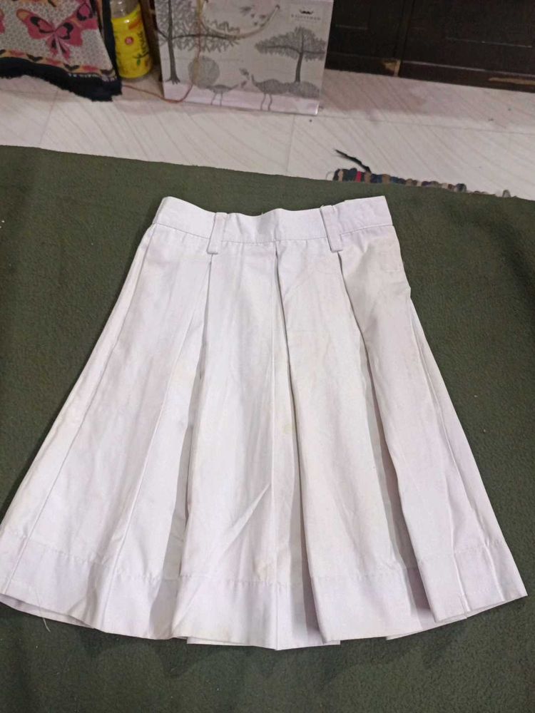 White Pleated Skirt