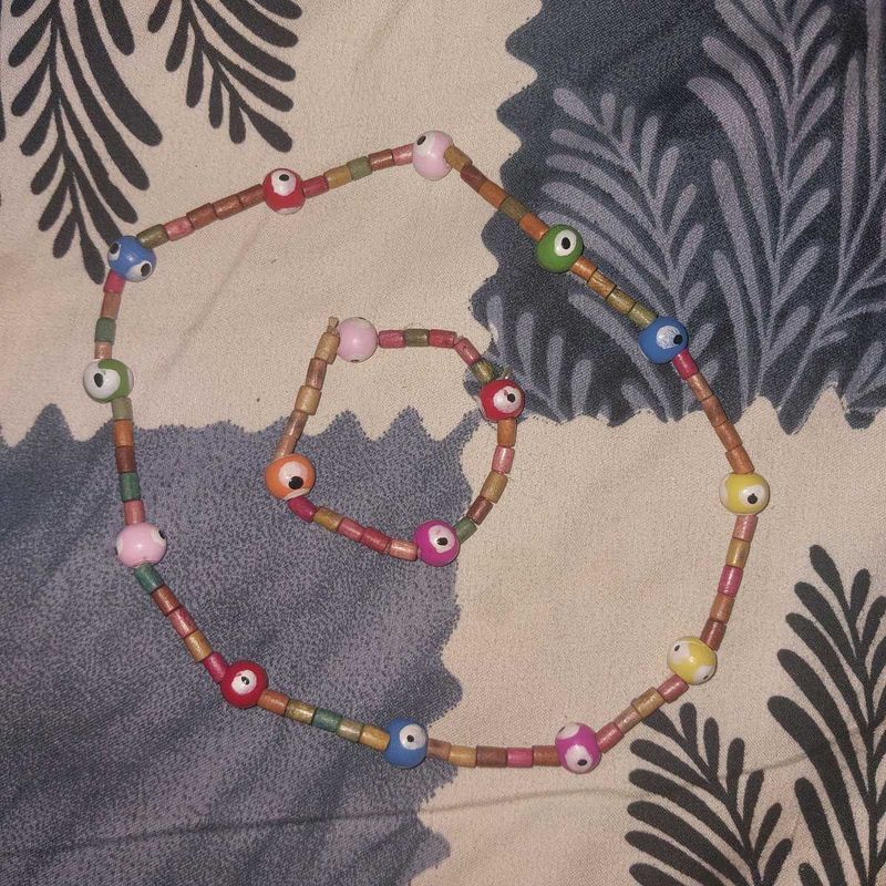 Set Of 2: Evil Eye Necklace and bracelet