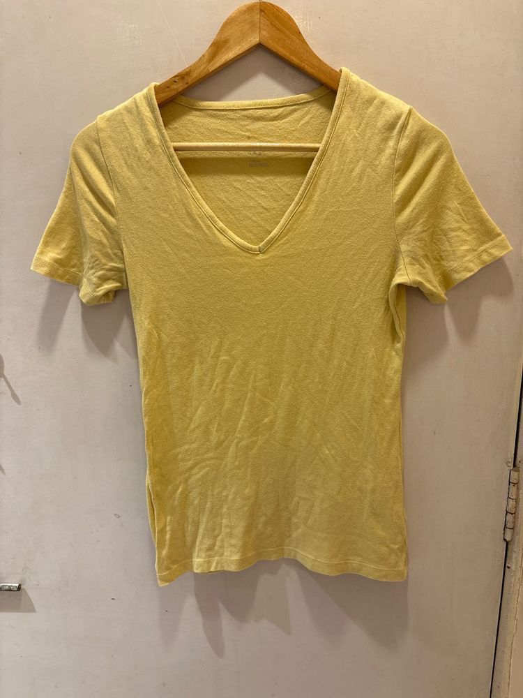 Yellow V-Neck T-Shirt