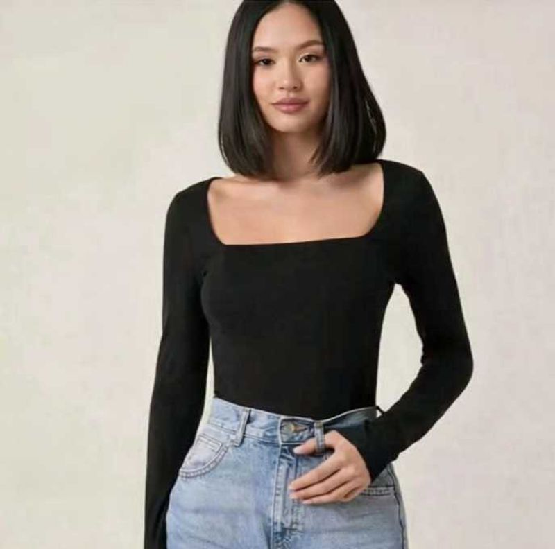 Elegant Black Long Sleeve Top