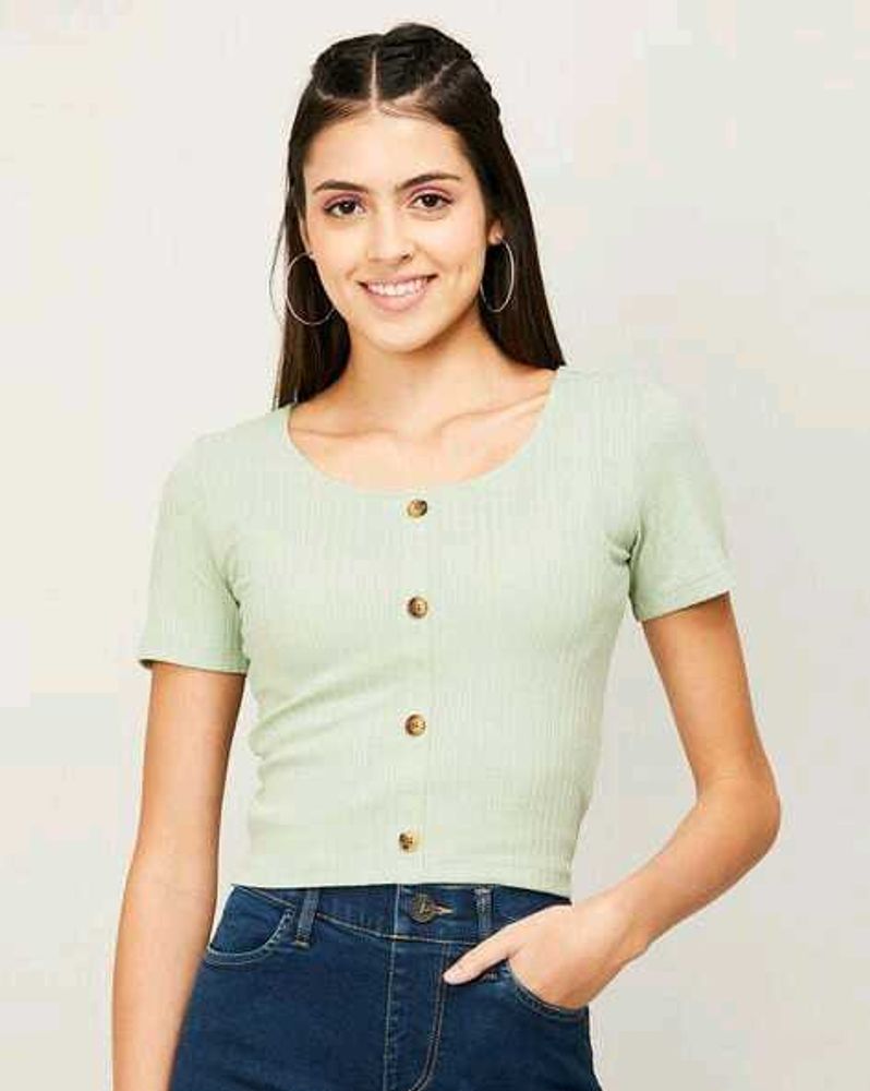 Cute Mint Green Crop Top
