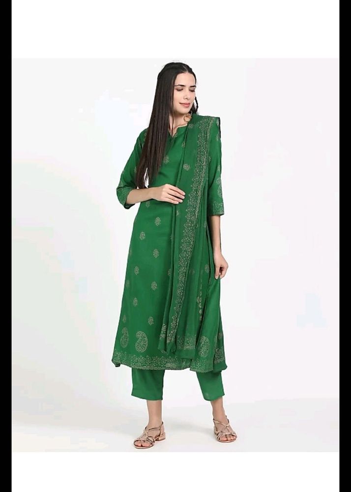 Libas Green Kurta 3 Set