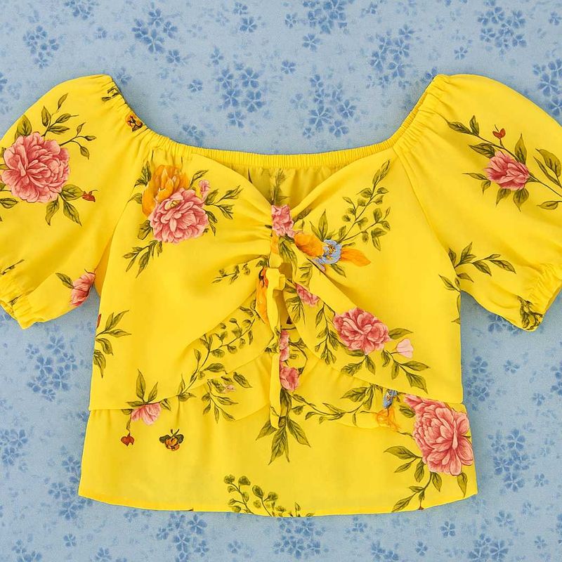 Yellow Floral Top 💛🪞