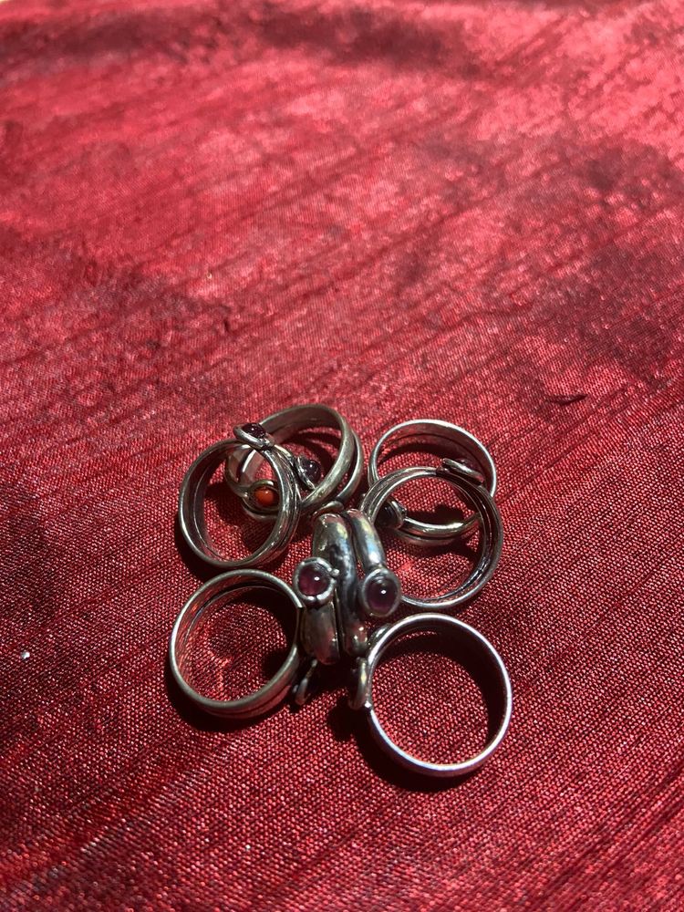 Vintage Oxidized Silver toe Ring Set