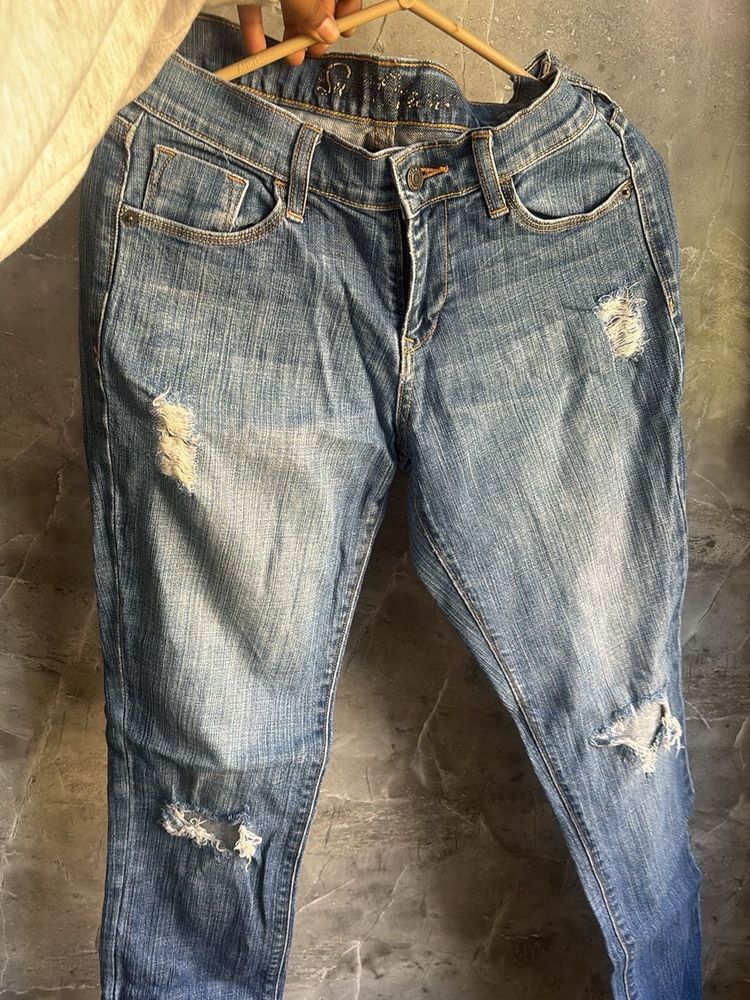 Distressed Denim Jeans