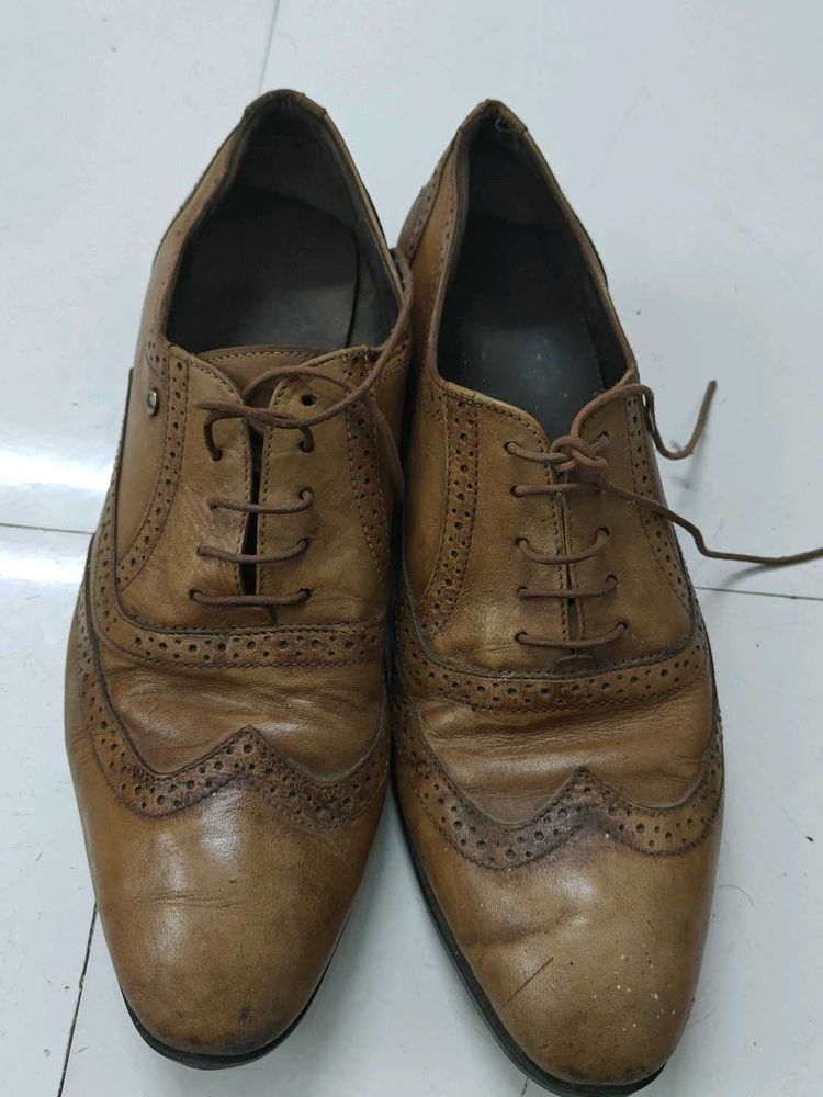 BlackBerry Brown Leather Wingtip Oxford Shoes