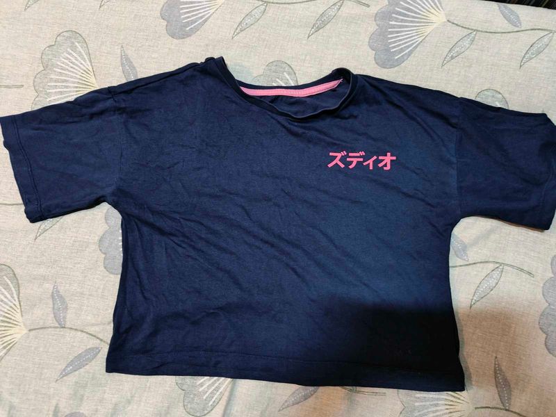 Navy Anime Graphic Tee