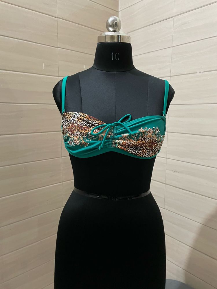 Imported Leopard Print Bikini Top