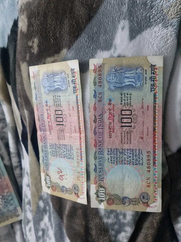 Vintage 100 Rupee Notes 2 pcs set