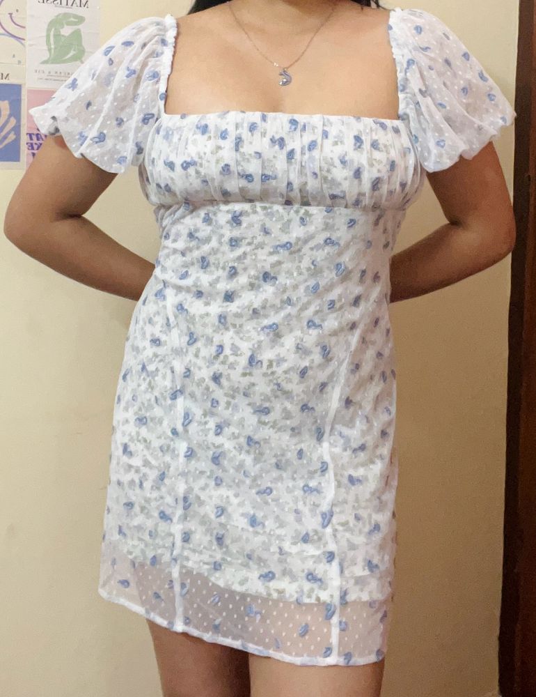 White (blue Flowers) Pinterest Aesthetie Dress