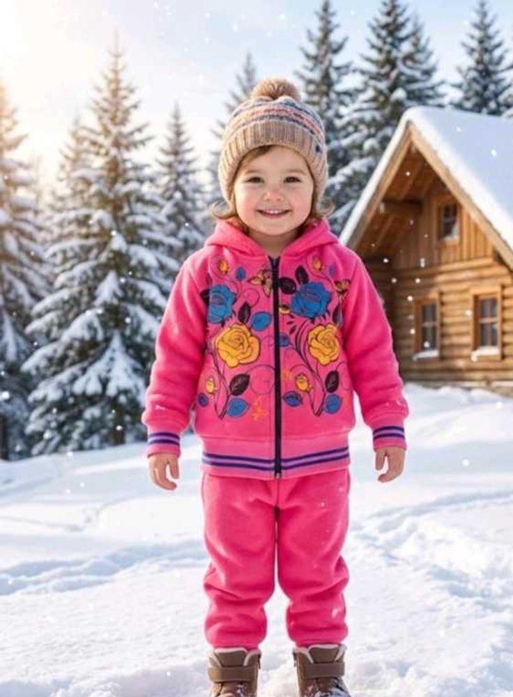 CASH winter kids boy girls Cute Pink Tracks