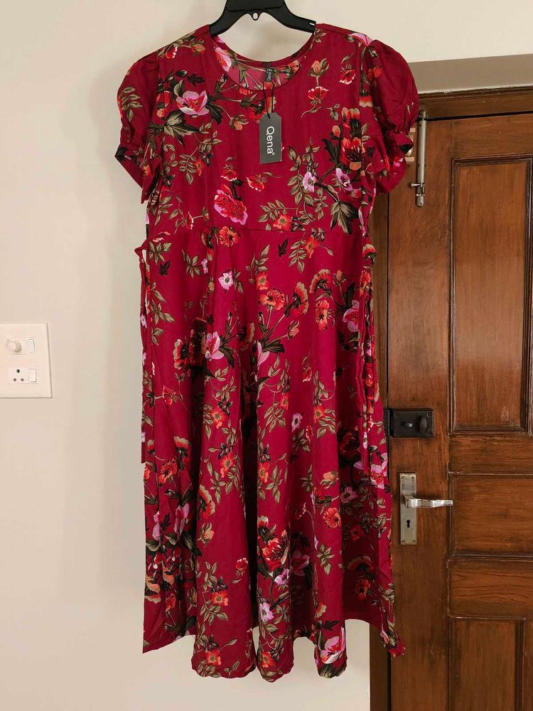 Floral Print Fit &amp; Flare Dress