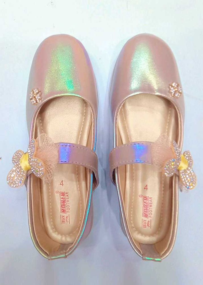 Sparkly Pink Flower Girl Shoes