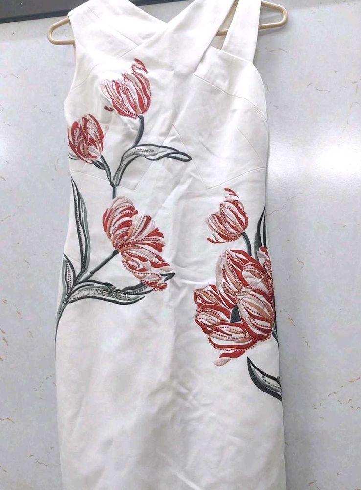 UK Brand Imported Floral White Dress