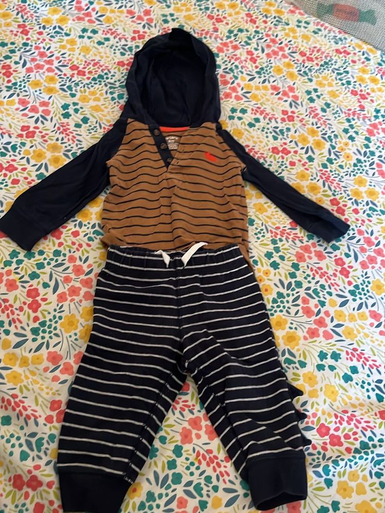 Baby Boy Hoodie T Shirt And Lower 6-9months