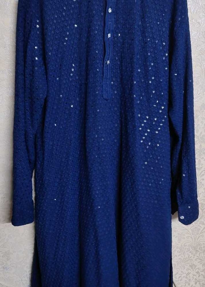 Elegant Blue Embellished Kurta