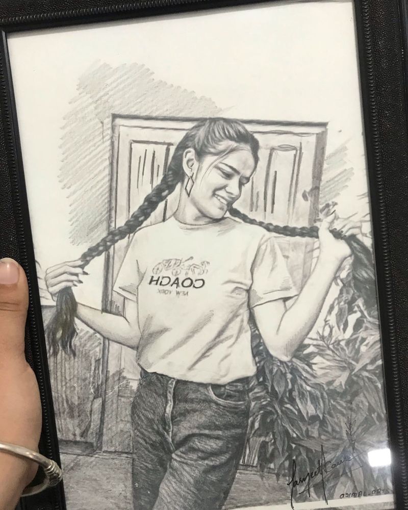 Black And White Sketch With Frame