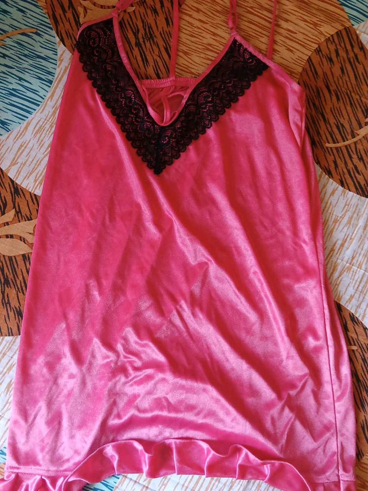 Pink Lace Trim Nightgown