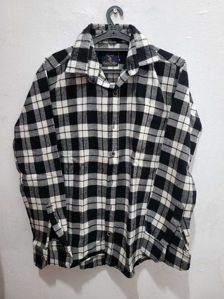 Black &amp; White Flannel Shirt