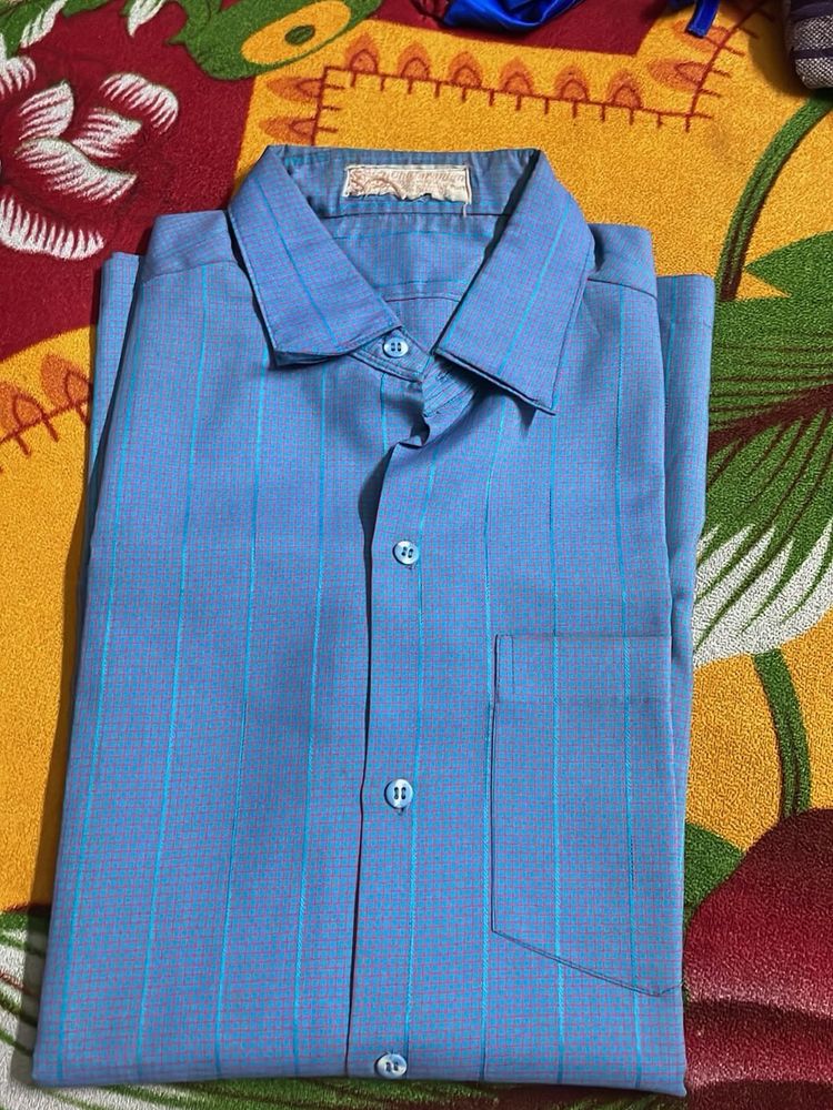 Vintage Blue Striped Shirt
