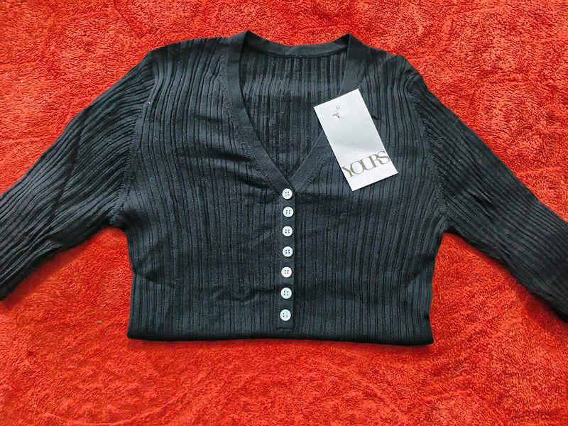 Chic Black Button-Down Cardigan❤️