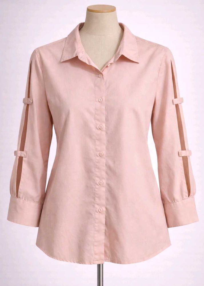 Pink Cutout Sleeve Blouse