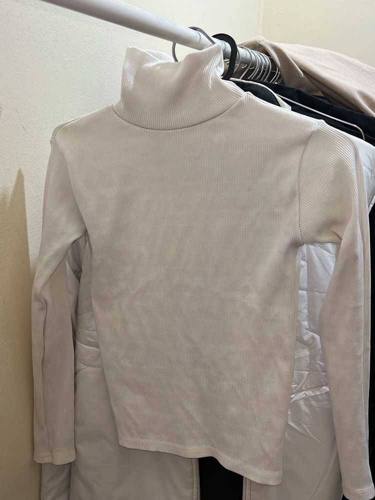 Ribbed Turtleneck Top winter