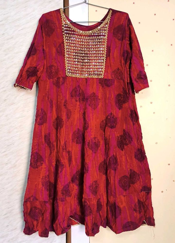 Pink Red Kurti ♦️