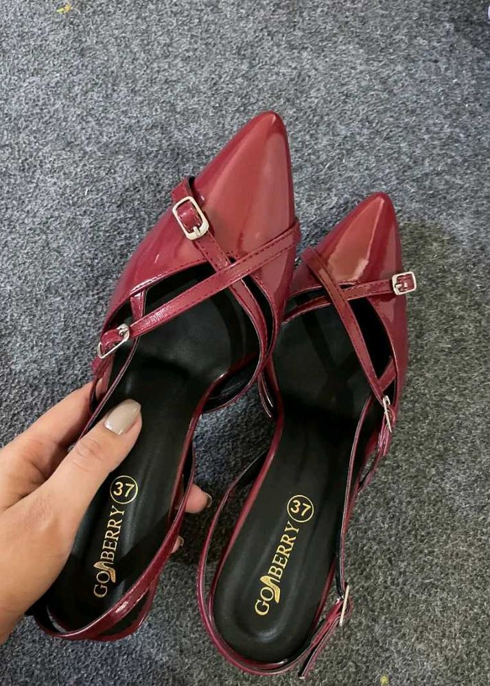 Burgundy Strappy Heels