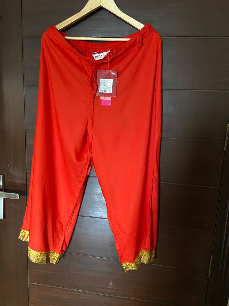 BIBA Women’s Orange Colour Palazzo (M)