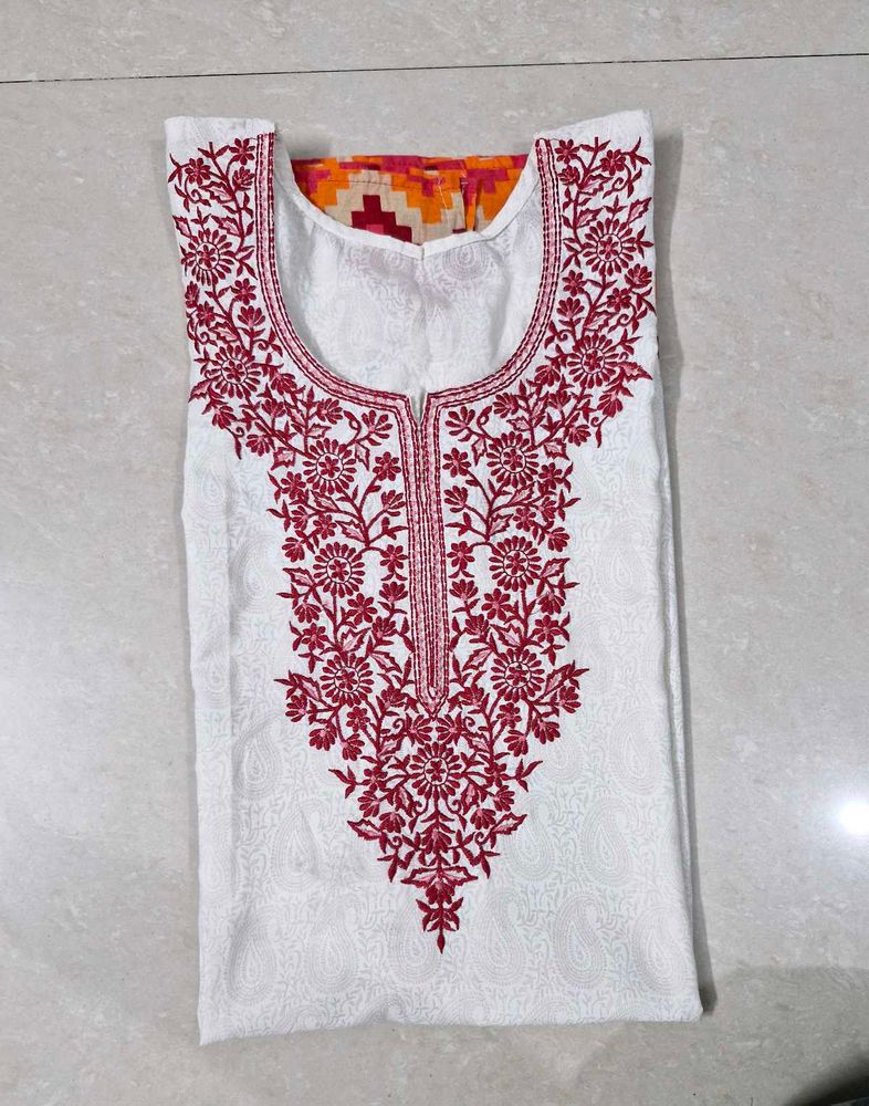 White Embroidery Kurti