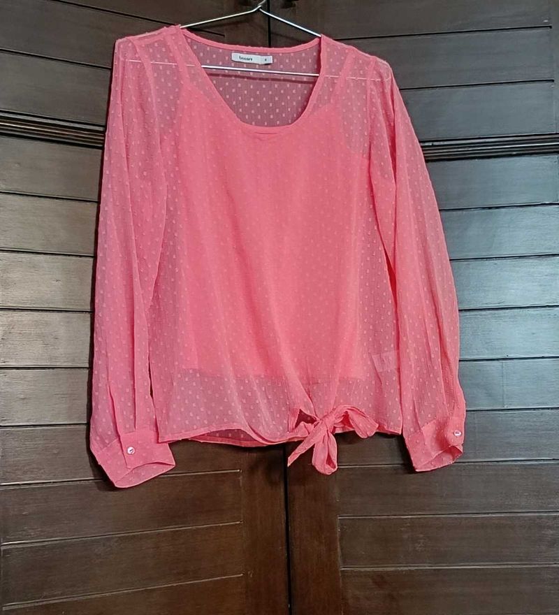 Bossini Layered Tie-Up Hem Top With Camisole