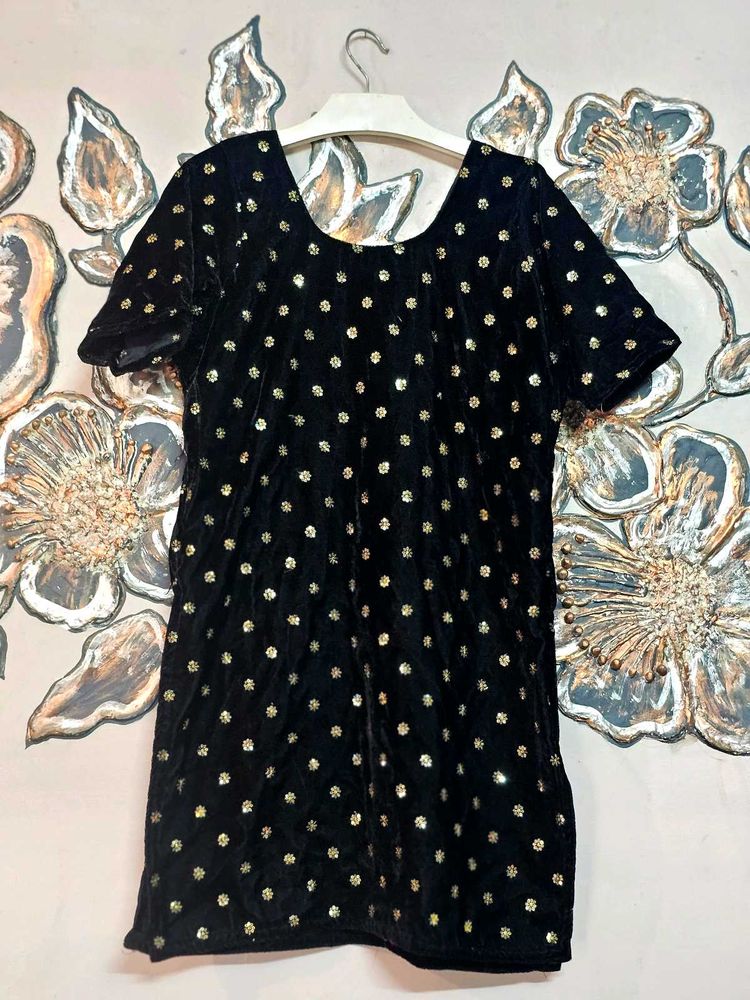 Vintage Velvet Mini Kurta