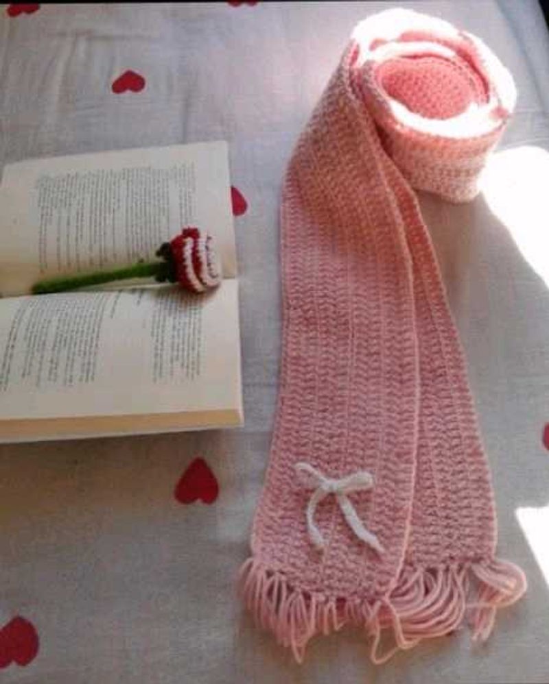 Pink Knitted Scarf