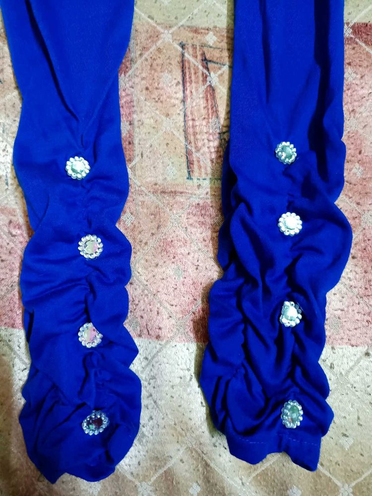 Elegant Green &amp; Royal Blue Traditional Lehenga