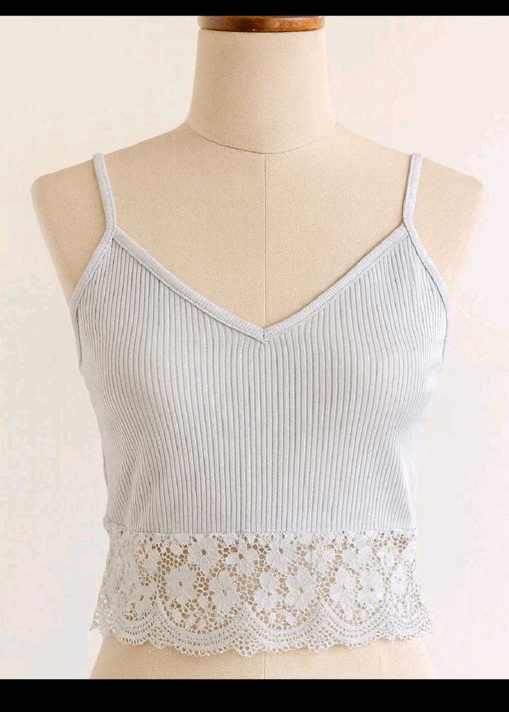 Blu Lace Trim Cami Top