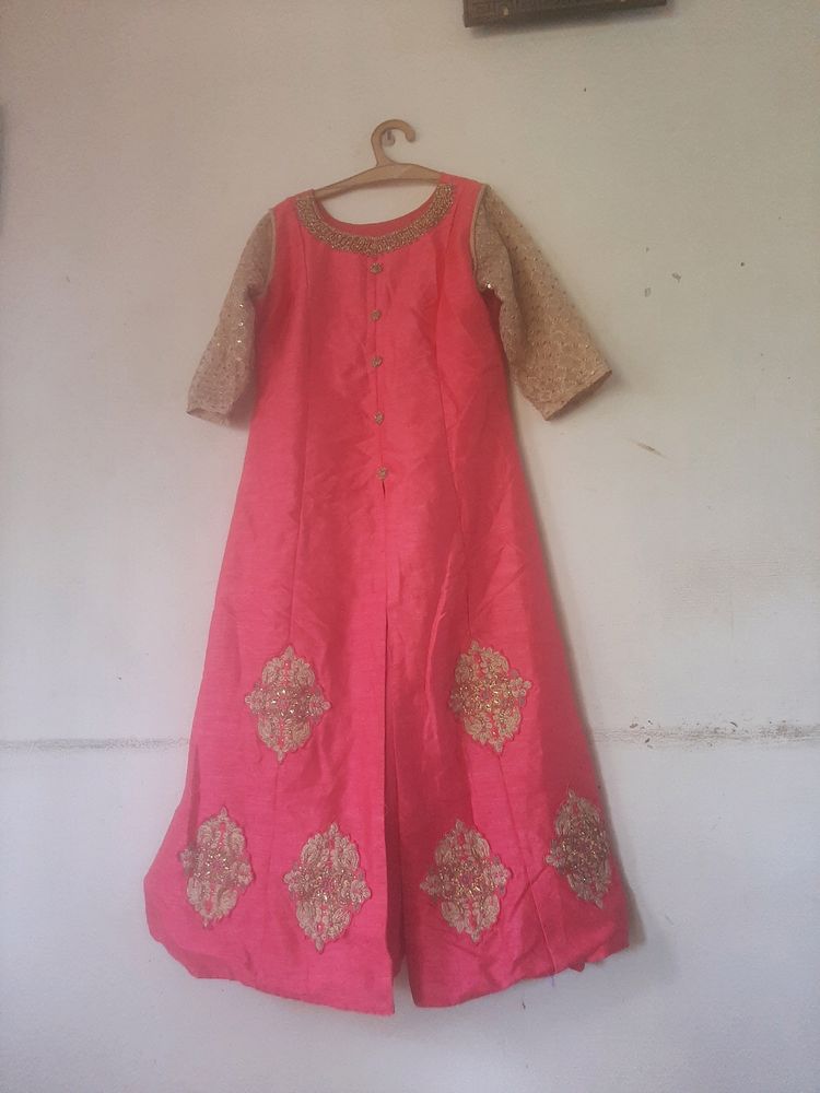 Heavy Work Long Top With Skirt-Rose Color💗