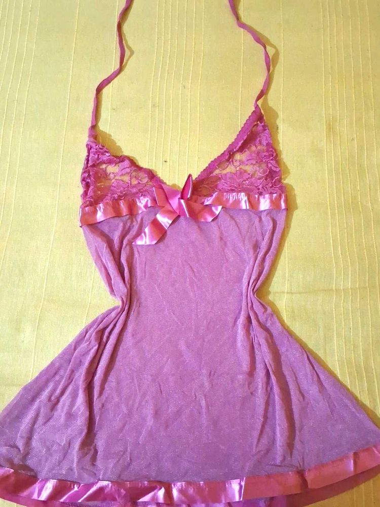 Pink Lace Babydoll Lingerie