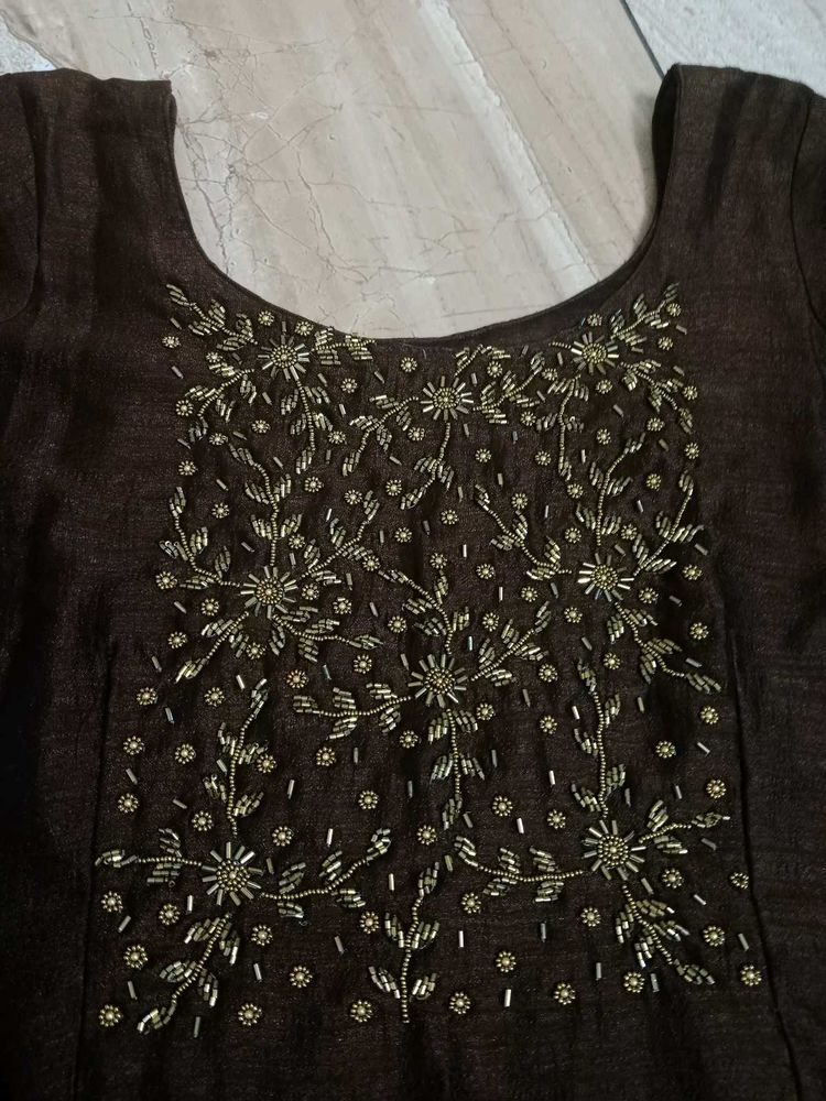 Brown Kurti &amp; Pant Set