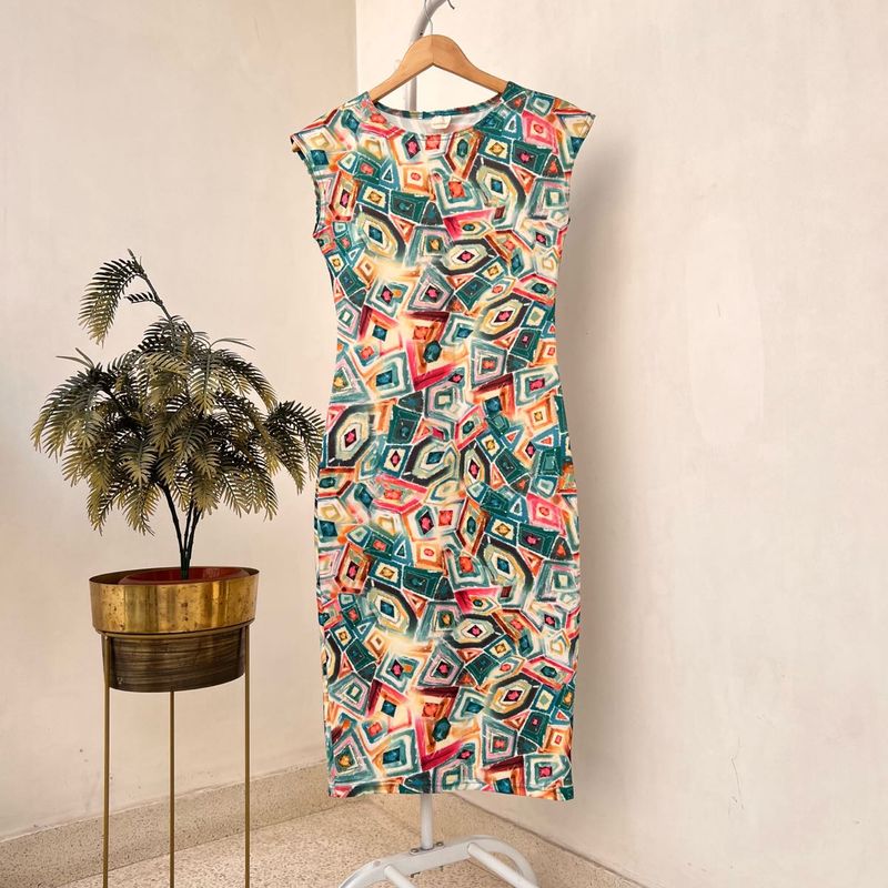 Geometric Print Bodycon Dress