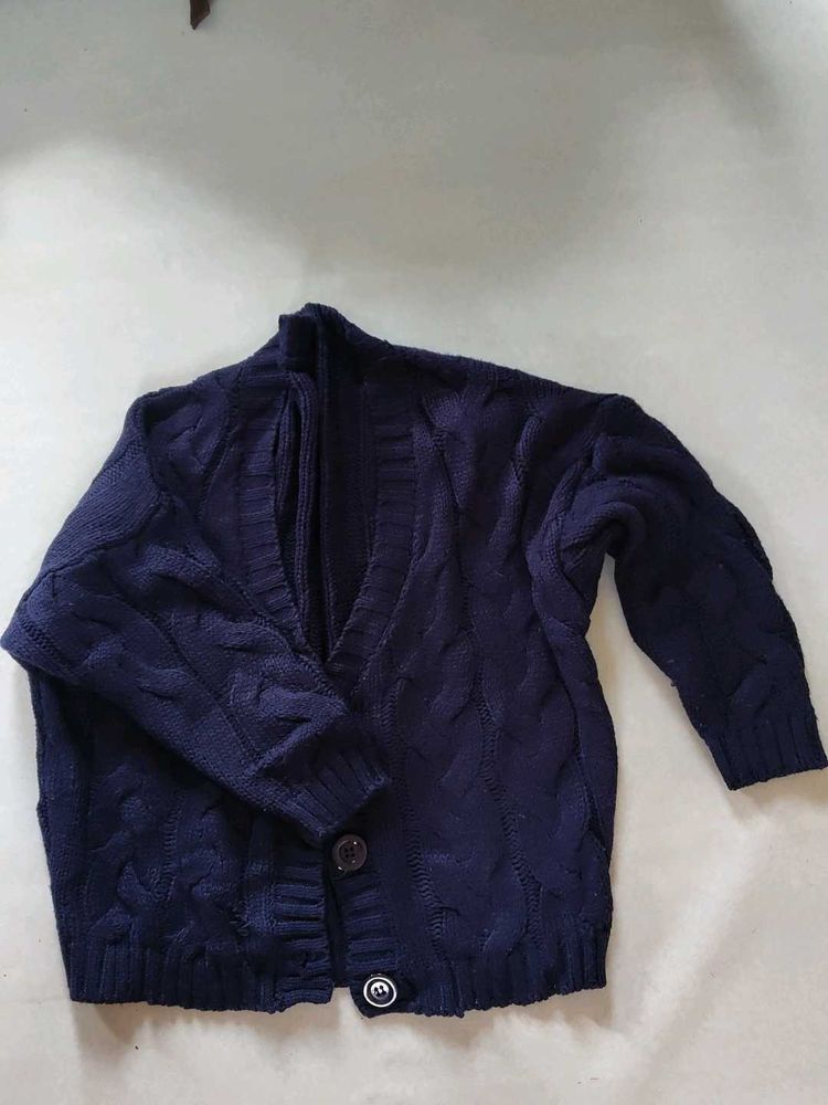 Navy Cable Knit Cardigan